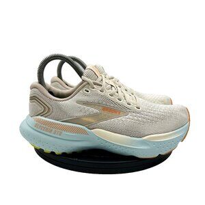 Brooks Glycerin GTS 21 Womens Size 6.5 Beige Blue Athletic Running Sneakers